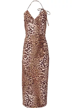 Carolina Herrera Leopard print halterneck dress