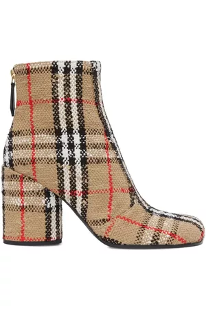 Burberry Dames Enkellaarzen - Vintage Check bouclé 85mm ankle boots