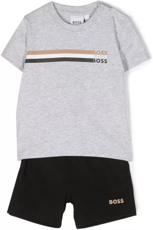 HUGO BOSS Shorts - Striped logo-print shorts set