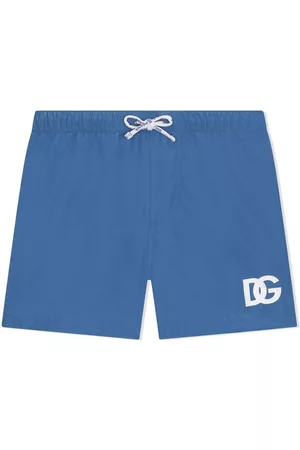 Dolce & Gabbana Shorts - Drawstring-waist logo-print swim shorts