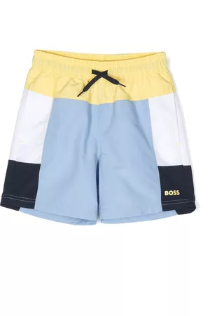 HUGO BOSS Shorts - Colour-block logo-print swim shorts