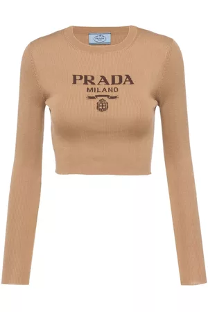 Prada Dames Gebreide truien - Logo-print jumper