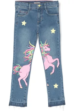 Billieblush Unicorn-print straight-leg jeans