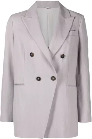 Brunello Cucinelli Double-breasted woven suit jacket