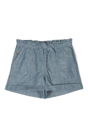 Ralph Lauren Meisjes Shorts - Logo-embroidered cotton chambray shorts