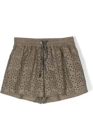 Brunello Cucinelli Meisjes Shorts - Broderie Anglaise cotton shorts