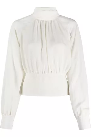Filippa K Dames Blouses - Mock-neck silk blouse