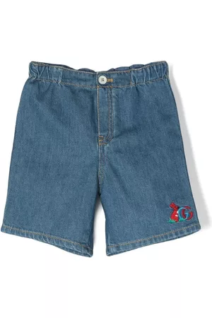 Gucci Shorts - Logo-patch denim shorts