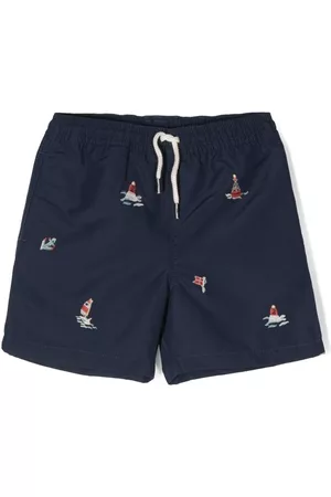 Ralph Lauren Shorts - Embroidered-motif swim shorts