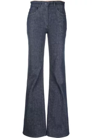 Armani Dames Straight - Contrast-trim straight-leg jeans