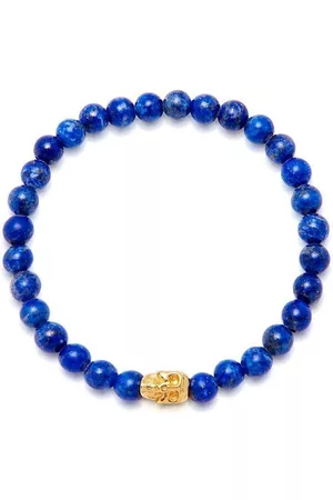 Nialaya Skull-charm beaded bracelet