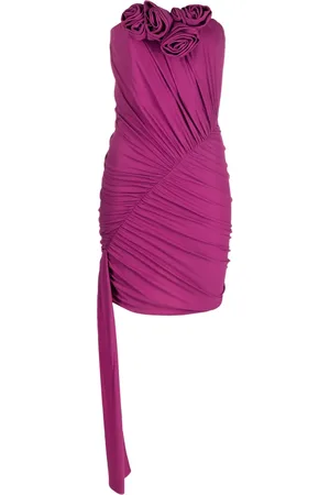 MAGDA BUTRYM Floral appliqu?? strapless minidress
