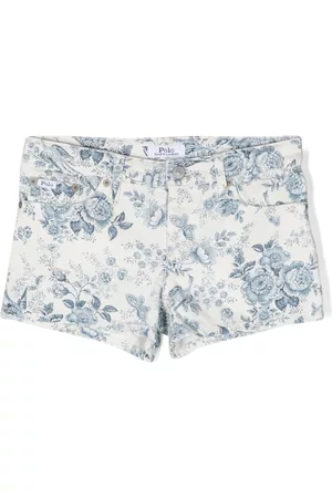 Ralph Lauren Meisjes Shorts - Floral-print denim shorts