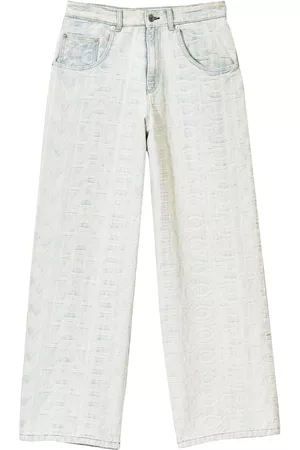 Marc Jacobs Dames Wijde broeken - Monogram-pattern denim pants