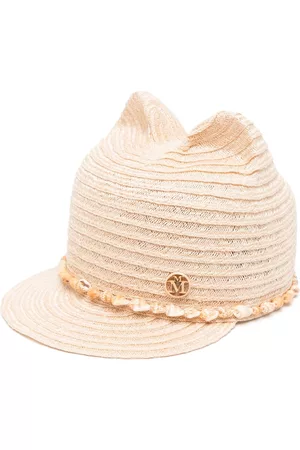 Le Mont St Michel Dames Petten - Shell-embellished woven ears cap
