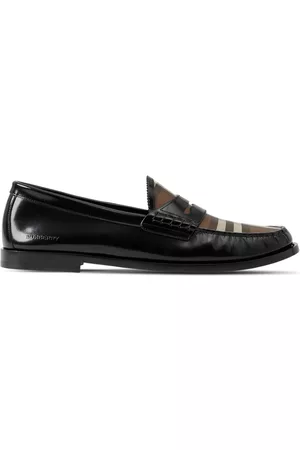 Burberry Vintage Check-pattern contrast-panel penny loafers