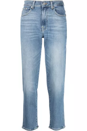 7 for all Mankind Dames Cropped Jeans - Whiskering-effect cropped jeans