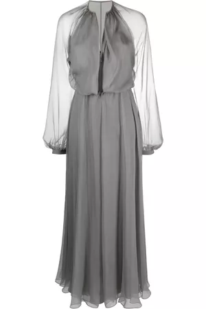 Armani Long-sleeve silk maxi dress