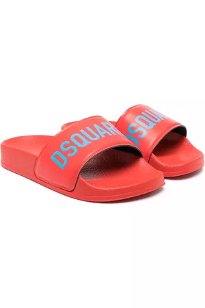Dsquared2 Jongens Slippers - Logo-print grained-texture slippers