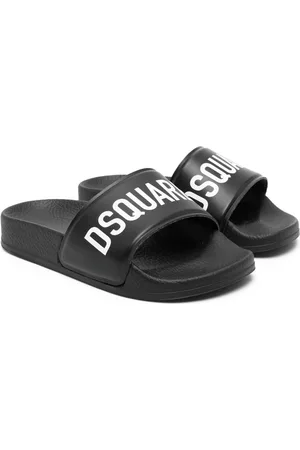 Dsquared2 Logo-print grained-texture slippers