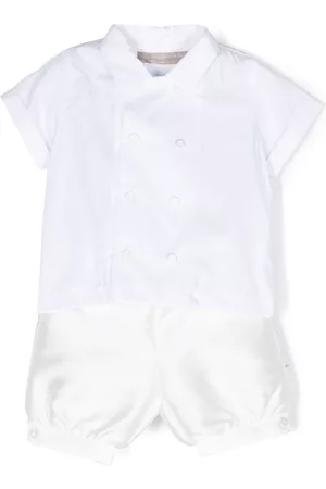 LA STUPENDERIA Shorts - Buttoned-cuffs cotton-linen shorts