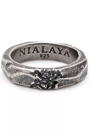 Nialaya Carved vintage-effect ring