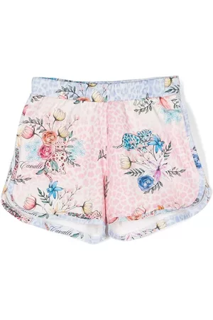 Roberto Cavalli Meisjes Shorts - Floral flared mini-shorts