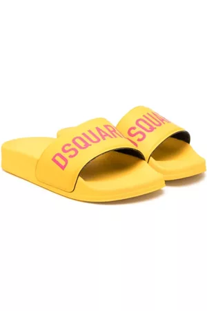 Dsquared2 Teenslippers - Logo-print grained-texture slippers