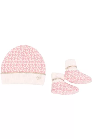 Michael Kors Monogram-knit hat and slipper set