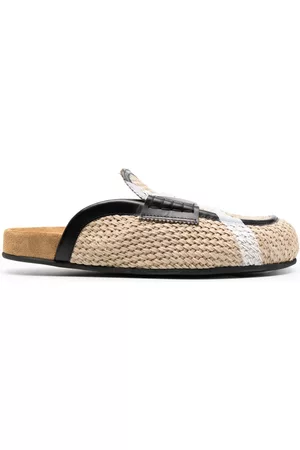 College X-painted woven mules