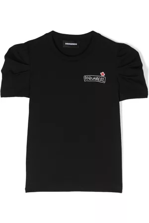 Dsquared2 Meisjes T-shirts - Logo-print puff-sleeve T-shirt