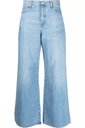 7 for all Mankind Dames Bootcut - Cotton-blend wide-leg jeans
