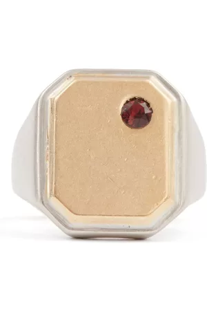 Maison Margiela Heren Ringen - Pearl-detailed square shape ring