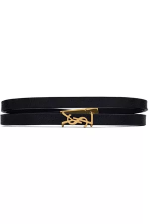 Saint Laurent Heren Armbanden - Leather double-wrap bracelet