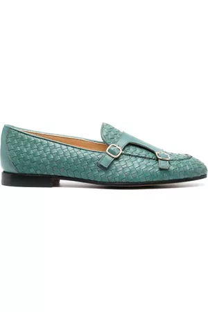 Doucal's Dames Loafers - Woven leather double-buckle loafers