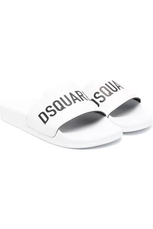 Dsquared2 Meisjes Slippers - Logo-print grained-texture slippers