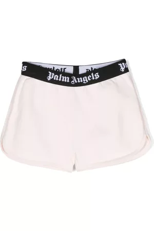 Palm Angels Meisjes Shorts - Logo-waistband cotton shorts