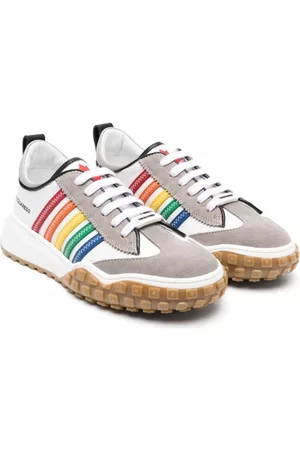 Dsquared2 Jongens Sneakers - Rainbow stripe-print lace-up trainers