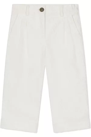 Dolce & Gabbana Meisjes Broeken - Logo-patch pleat-detail trousers