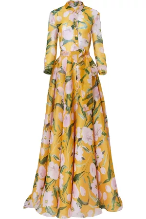 Carolina Herrera Dames Feestjurken - Floral-print silk maxi dress