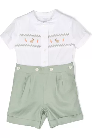 Ralph Lauren Shorts - Smocked-detail linen short set