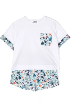 Il gufo Shorts - Floral-print T-shirt and shorts set