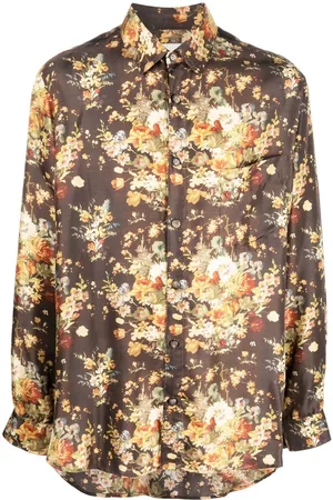 Nanushka Heren Lange Mouwen Pyjamas - Floral-print long-sleeve pyjama shirt