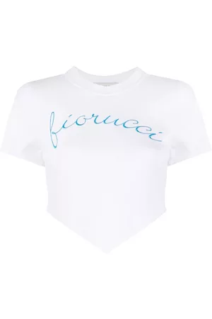 Fiorucci Dames Geprinte Overhemden - Logo-print cropped T-shirt