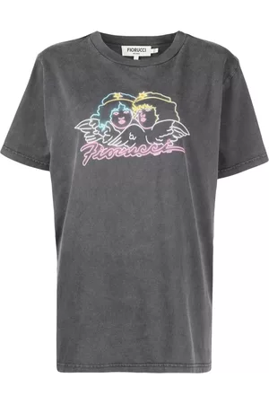 Fiorucci Dames Geprinte Overhemden - Graphic-print cropped T-shirt