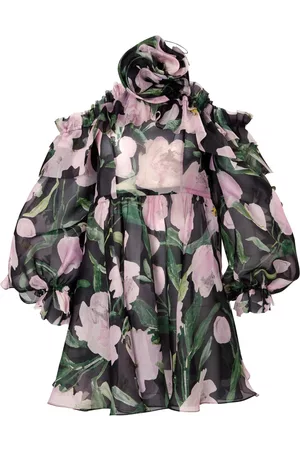 Carolina Herrera Dames Feestjurken - Floral-print silk dress