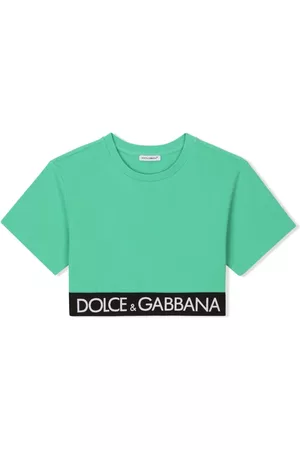Dolce & Gabbana Meisjes T-shirts - Logo-band cropped T-shirt