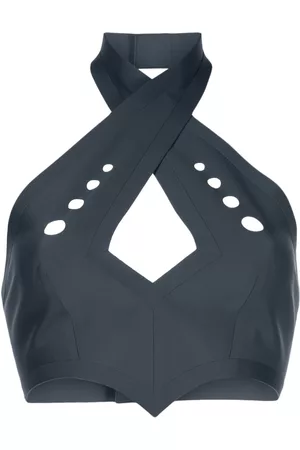 Jean Paul Gaultier Dames Crop Top - Perforated jersey crop top