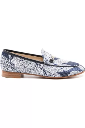 Armani Dames Loafers - Embroidered-design leather loafers