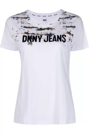 DKNY Dames Geprinte Overhemden - Logo-print tie-dye T-shirt